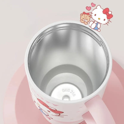 X&W 580ML Sanrio Series Thermos 316 Stainless Steel Doll Head Design Straw Insulated Cup Hello Kitty Kuromi Water Bottle Cutecup