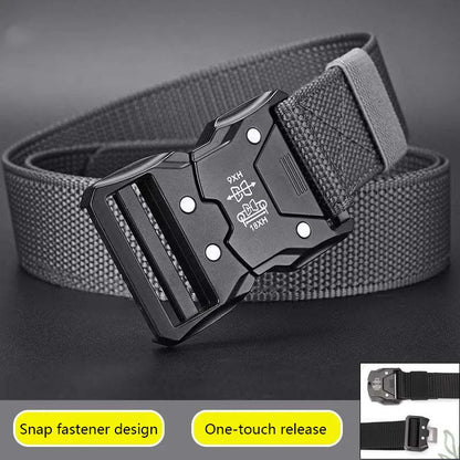 Automatic Buckle Tactical Belts Men's Woven Nylon Military Belt Durable Black Outdoor Army Hunting Golf Waist Belt
