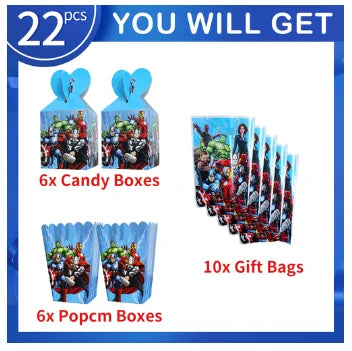 Avengers Marvel Party Decorations SuperHero Theme Tableware Kit Balloon Deco Happy Birthday Banner Supplies for Boys Favors Gift