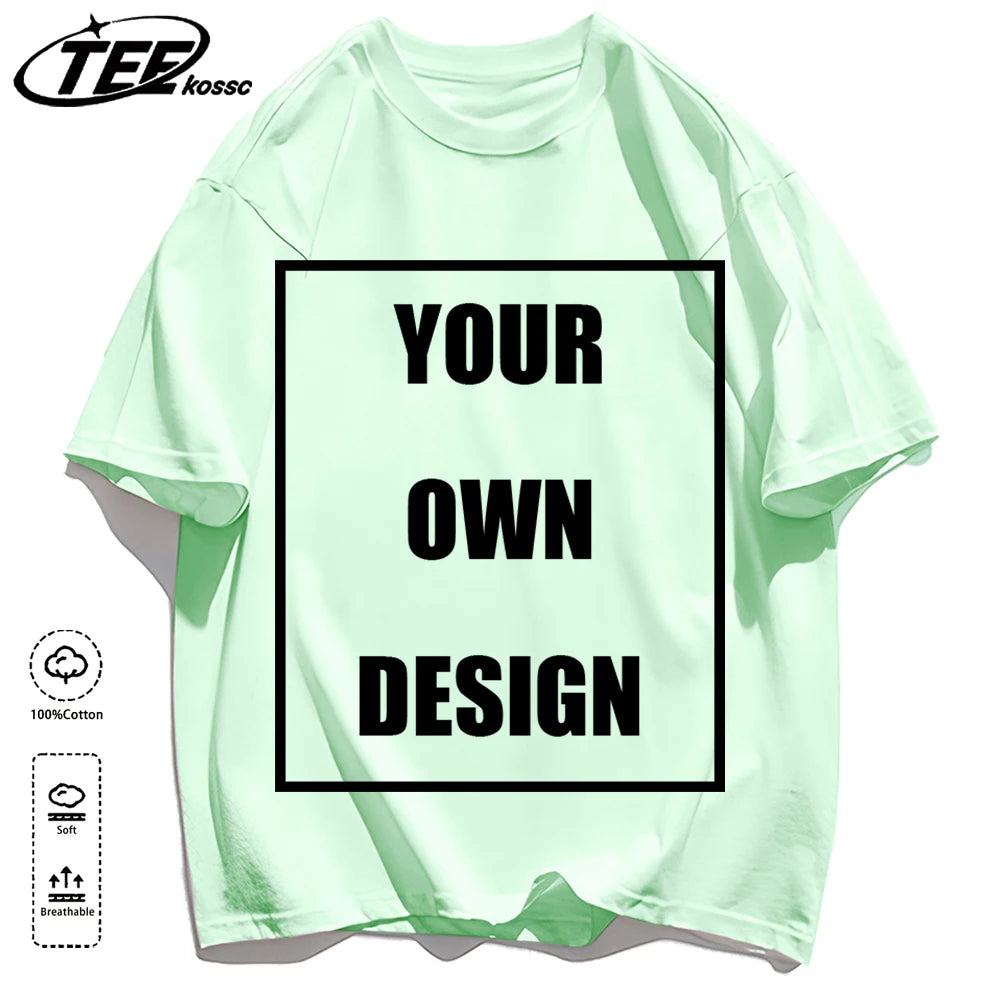 Men's Personalized T-shirt 100%Cotton Tee Custom Shirt Make Your Design Logo Text Men Women Design Your Gift Couple Tshirt
