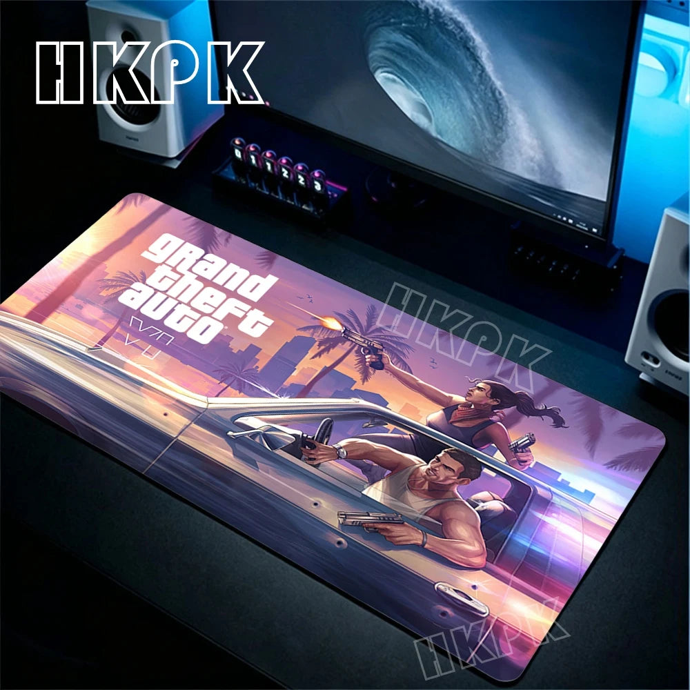 Game Grand Theft Auto GTA Mouse Pad Laptop Gaming Mousepad Size for large Edge Locking Game Keyboard Pads Decorate the bedroom