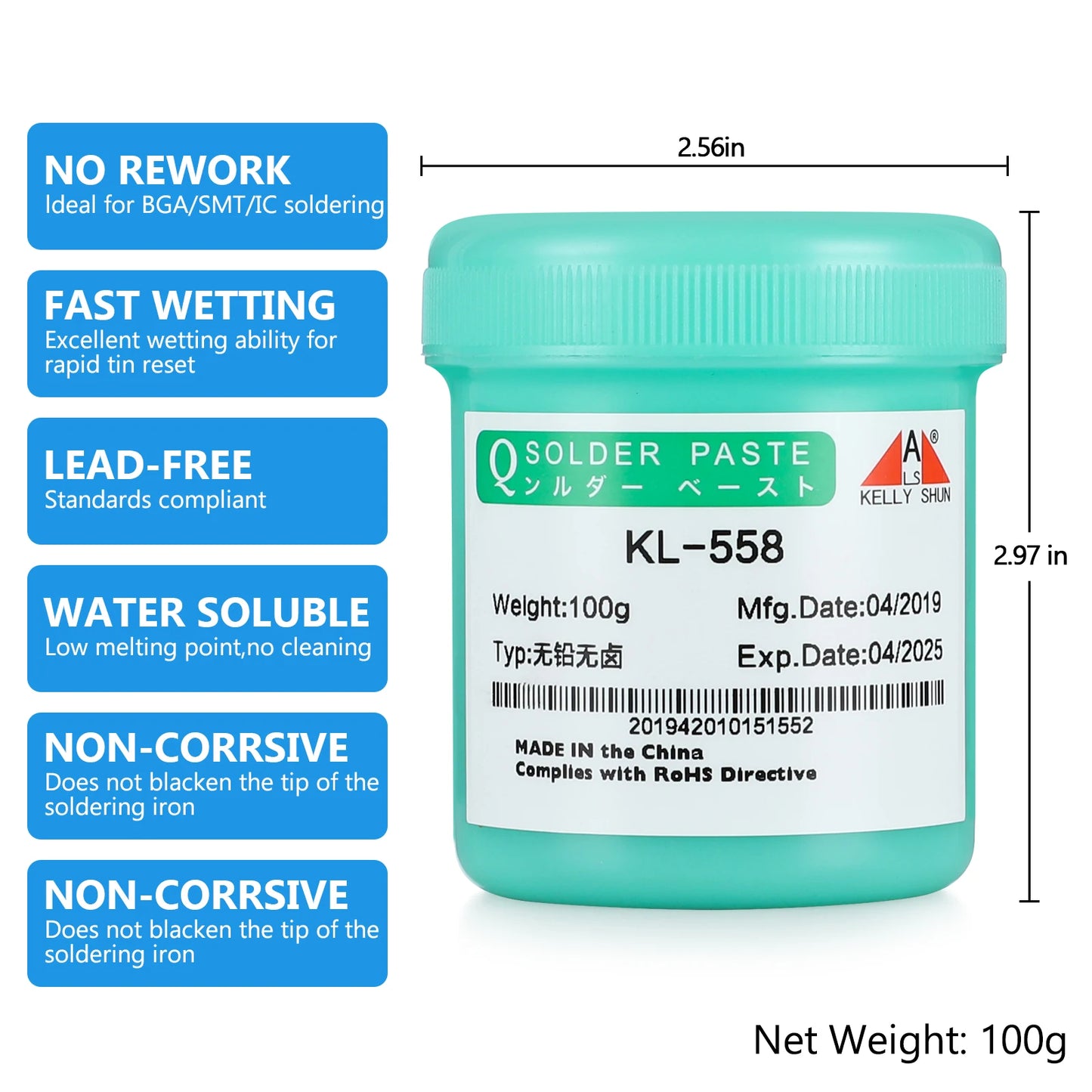 KELLYSHUN Soldering Flux for Welding SMD Desoldering Tin Soldering Paste, BGA Flux, No-Clean Soldering Oil
