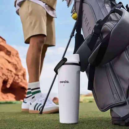 Sway 30oz Insulated Cup Golf Edition Handle Cup Insulated Water Bottle Sports Large Capacity Straw Water Cup