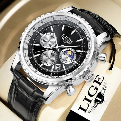 Relogio Masculino LIGE New Men Watch With Full Steel Waterproof Luminous Quartz Watch For Men Fashion Military Date Chronograph