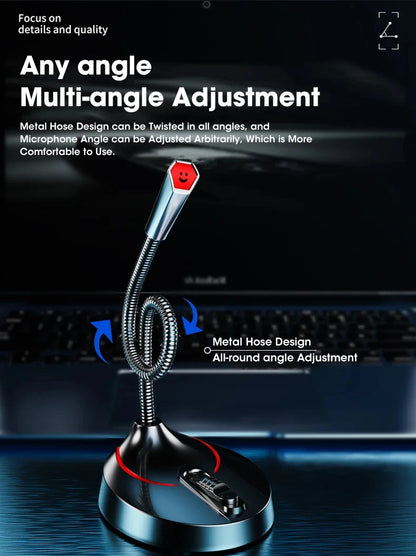 Mini USB Wired Microphone 3.5mm Jack Plug Studio Speech Mic for PC Computer Laptop Notebook Loud Speaker