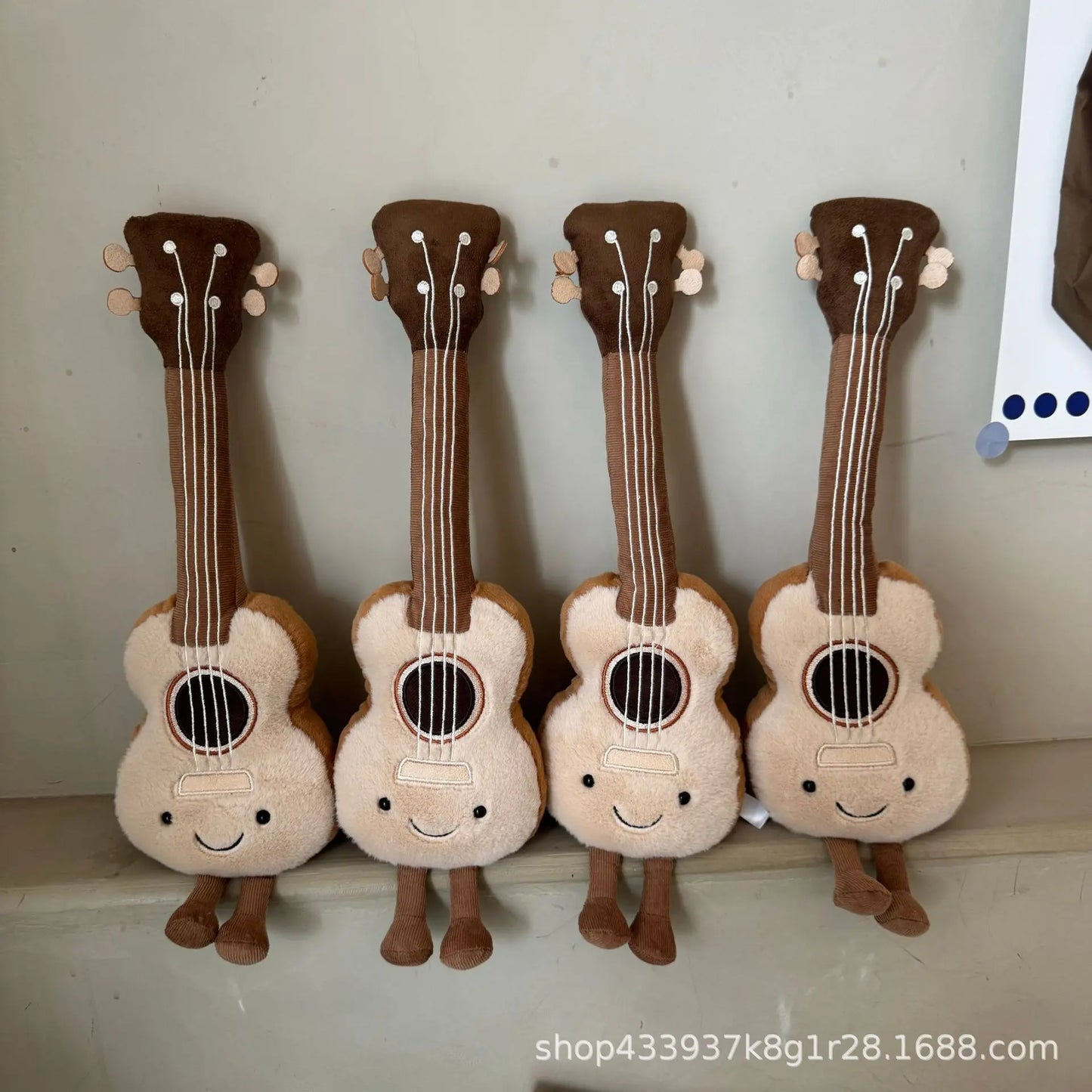 *JC Kawaii Coral Coconut Lemon Plush Toys Doll Coconut Soft Decor Guitar Plush Soothing Bedroom Companion Decor Exquisite Gifts