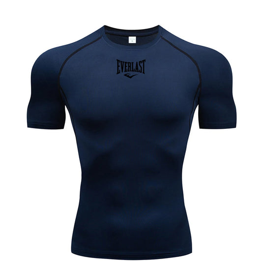 Men's Everlast Tight Short Sleeved T-Shirt for Gym Boxing and Running, Fast Drying and Slim Fit Sports Top