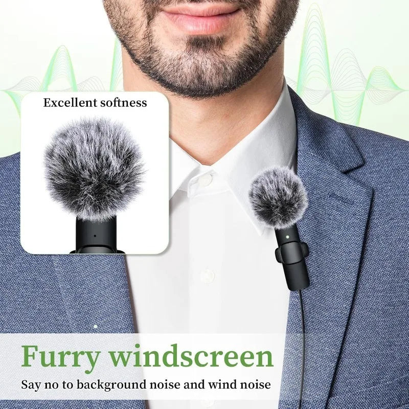 9PCS Furry Windscreen Microphone Lavalier Foam Cover Set Prevent Popping Sound Foam Mic Cover Microphone Accessories MKFPJ02