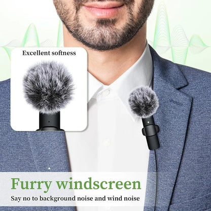 9PCS Furry Windscreen Microphone Lavalier Foam Cover Set Prevent Popping Sound Foam Mic Cover Microphone Accessories MKFPJ02