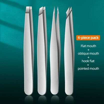 1/4 Pcs Professional Beauty Tool Eyebrow Tweezers Set Stainless Steel Eyebrow Forceps Set For Facial Hair Inward Growing women
