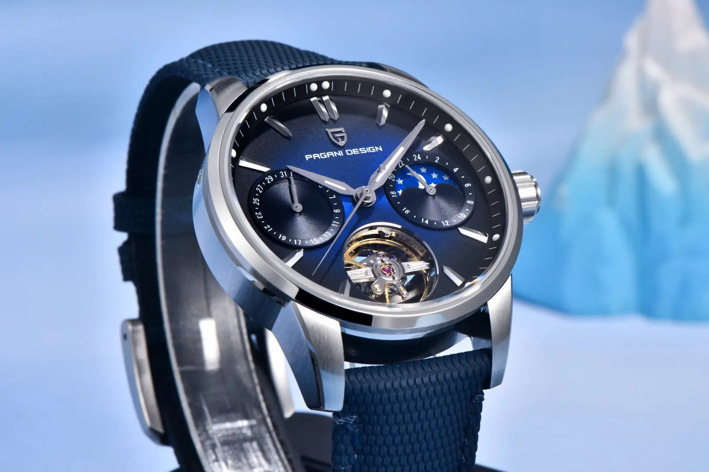 PAGANI DESIGN Men Watches Automatic Mechanical Watch Tourbillon Clock Genuine Leather Waterproof Watch Military Wristwatch Man ﻿