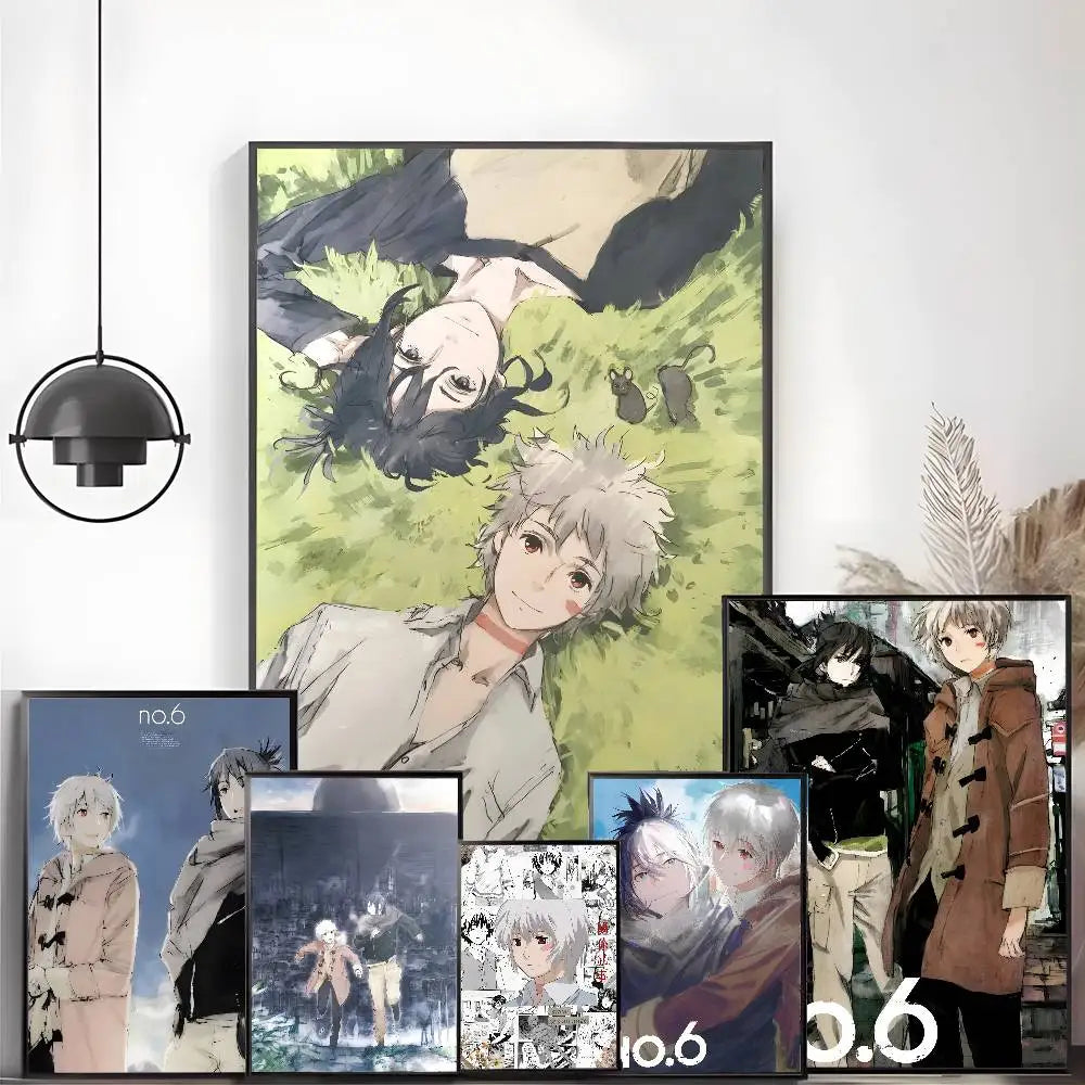 Anime No. 6 Poster Self-adhesive stickers are suitable for any wall surface waterproof moisture-proof
