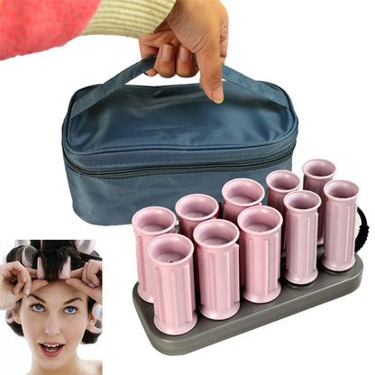 10PCS DIY Bangs Roller Electric Hair Curlers Do All Kinds of Different Hairstyles Hair Roller for Home Outdoor Indoor Use