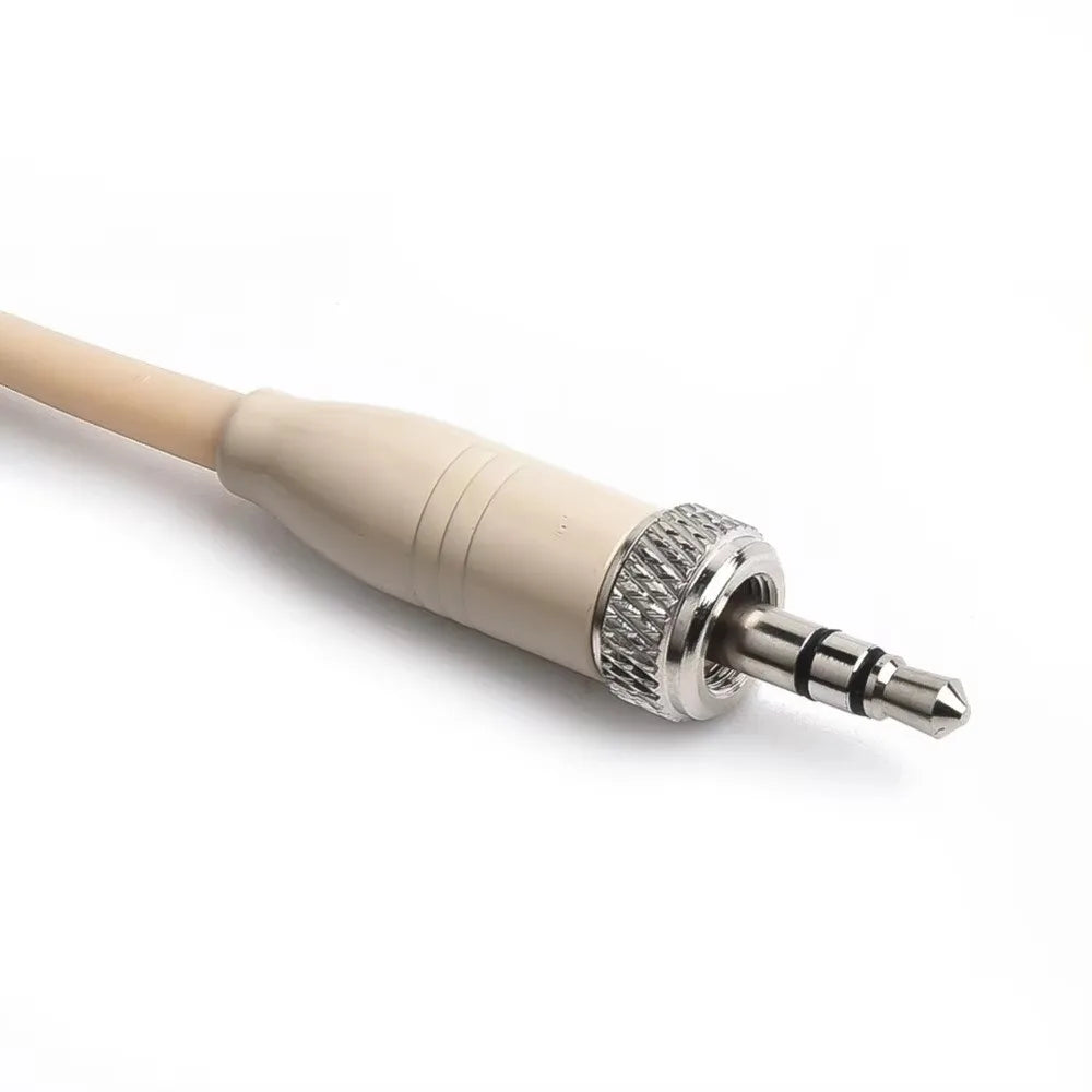 Beige Headset Mic Wireless Double Earhook Headworn Microphone 3.5mm 3 Pin Amplifier Voice Speaker Microphone Accessories