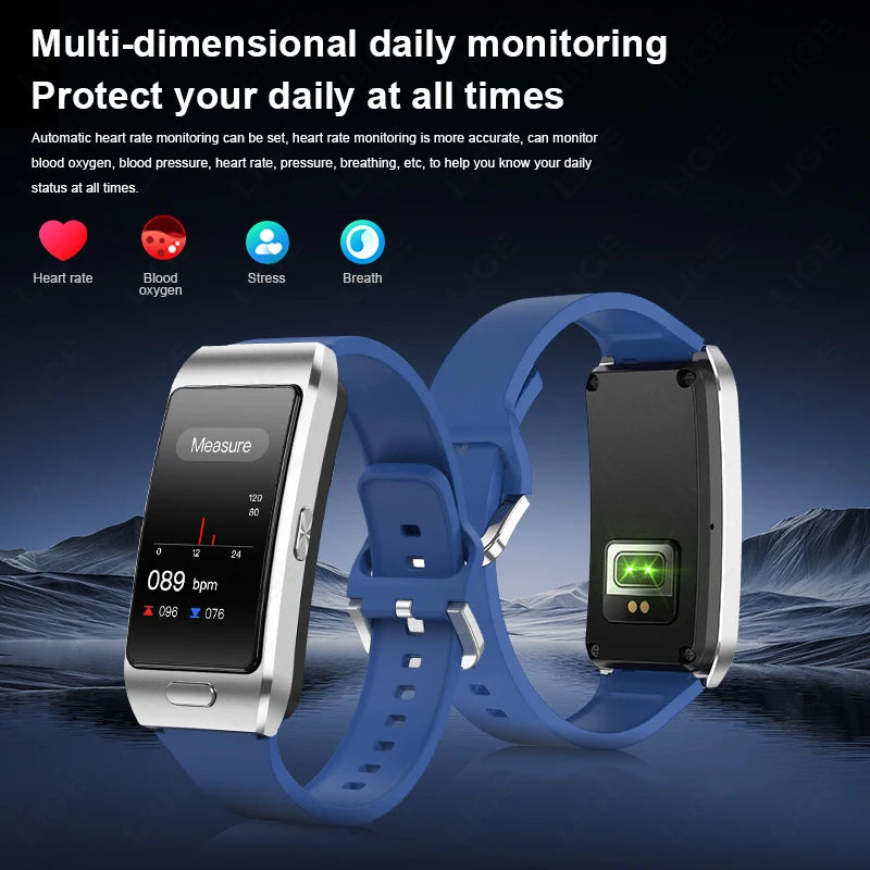 LIGE Smart Watch 2 In 1 TWS Headset 1.57" Men Women GPS Sports Fitness ECG Heart Rate Watches Bluetooth Call Music Smartwatch