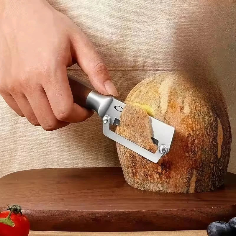 Multi-Functional Stainless Steel Peeler with Wooden Handle, Durable Smooth Kitchen Gadget for Fruits and Vegetables Peeling Slic