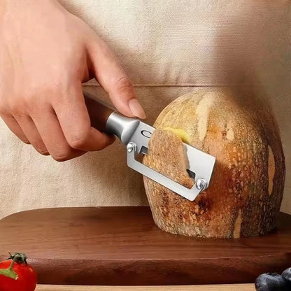 Multi-Functional Stainless Steel Peeler with Wooden Handle, Durable Smooth Kitchen Gadget for Fruits and Vegetables Peeling Slic