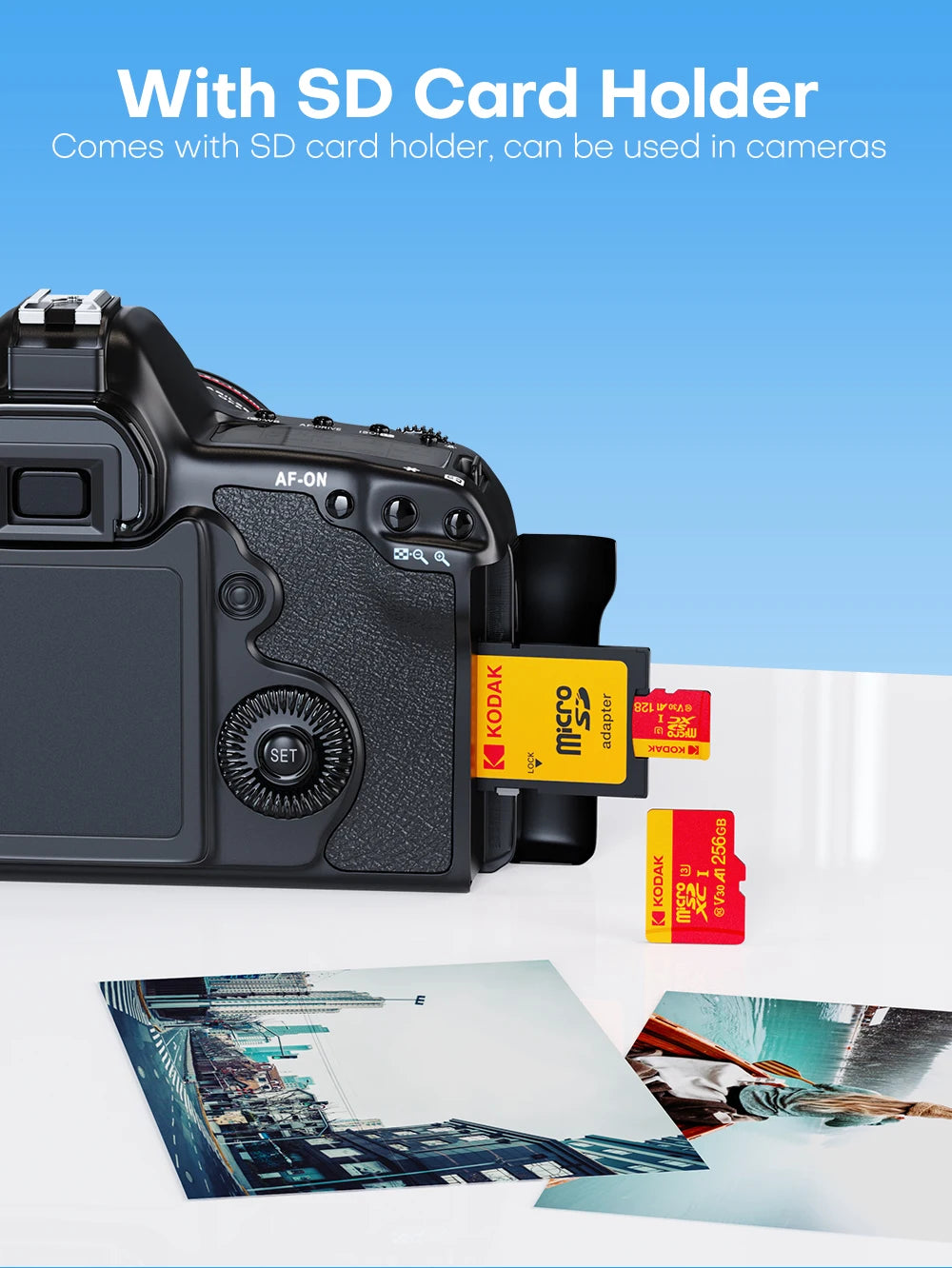Kodak Mircosd Card with Adapter U3 V30 Class 10 Micro sd Card Memory Card TF Card 32GB/64GB/128GB/256GB Supports 4K & Full HD