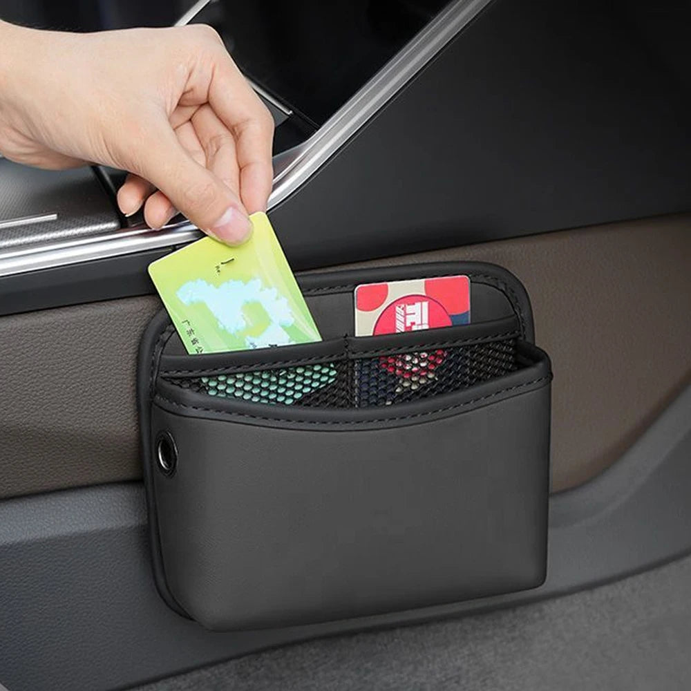 Universal Car Organizer Pocket Bag For Car Storage Box Collecting Bag Cards Phone Key Paste Box Self Adhesive Car Storage Pocket