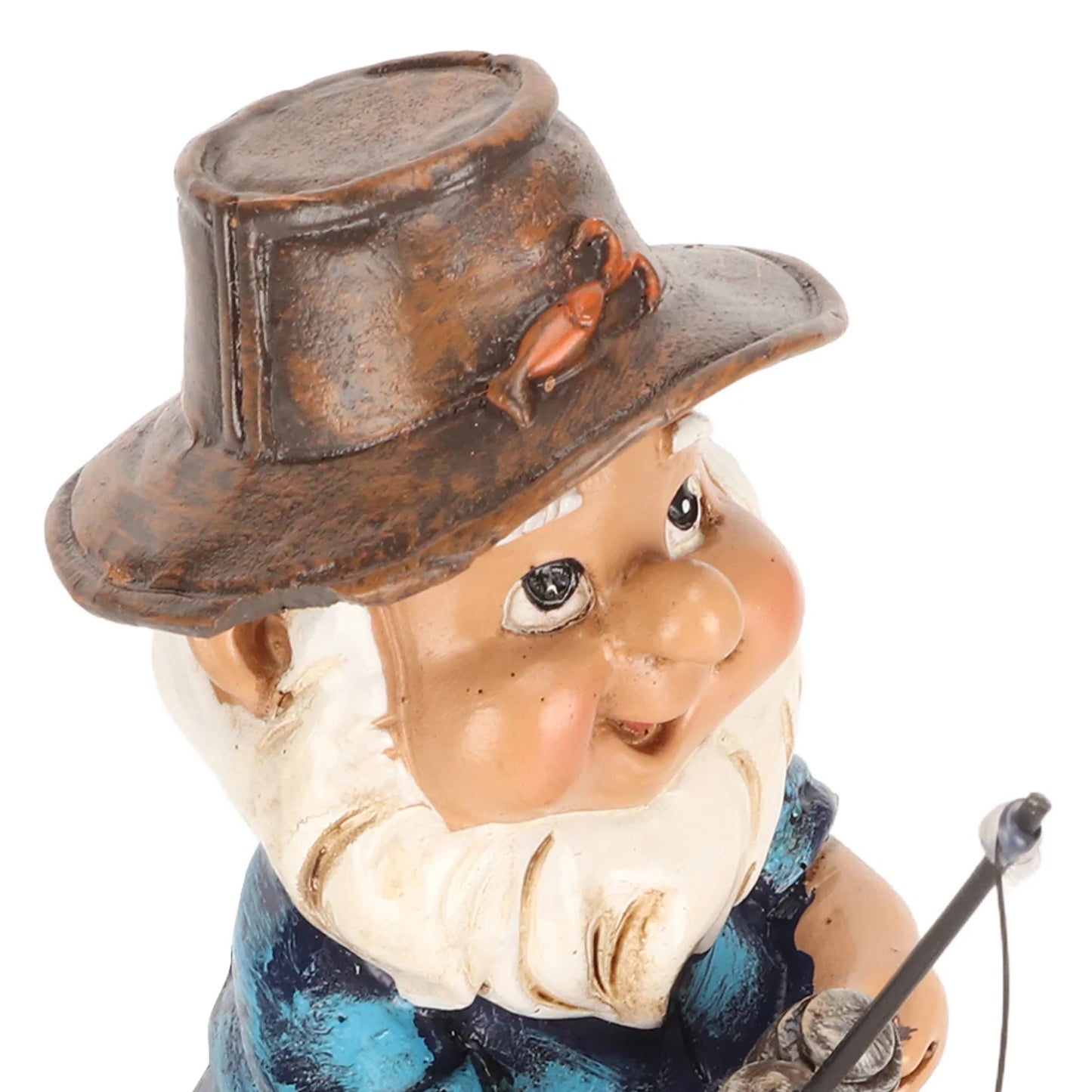 Fishing Gnome Sitter Funny UV Resistant Resin Decorative Outdoor Garden Lawn Gnome for Yard Garden Decoration