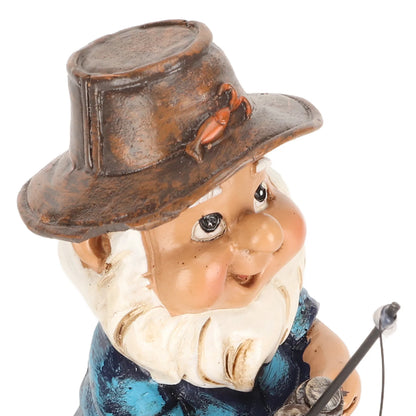 Fishing Gnome Sitter Funny UV Resistant Resin Decorative Outdoor Garden Lawn Gnome for Yard Garden Decoration