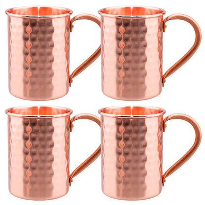 400ml Vintage Pure Copper Cup, Thickened Hammer Texture 100% Copper Breakfast Milk Coffee Mug, Handcrafted Tea Tumbler Drinkware