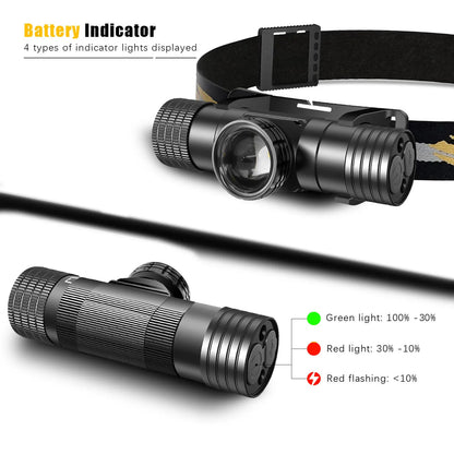 LED Wave Hand Induction Headlamp Sensor Headlight USB C 18650 Magnetic Tail Head Torch Camping Hunting Lamp Zoomable Flash light