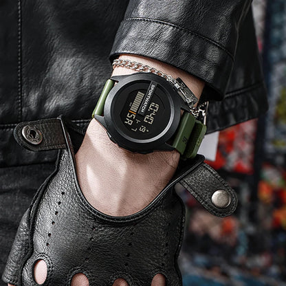 YIKAZE Men Sport LED Watches Top Brand Men Digital Clock Multi-Functional Rubber Man Fitnes Athlete Timekeeping Electronic Watch