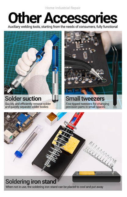 ANENG 60W Professional Electric Soldering Iron Adjustable Temperature SL106 EU/220V US/110V Welding Repair + M113 Multimeter Too