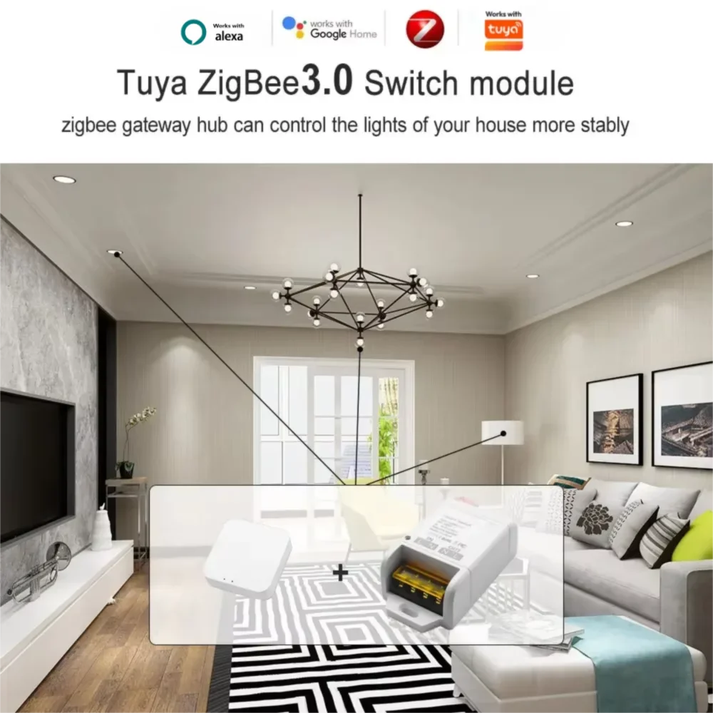 ZIGBEE/WiFi Smart Switch 30A 6600W/4000W Relay Module AC DC7-32V 85-250V Timer Home Automation Alexa Works with Tuya Smartlife