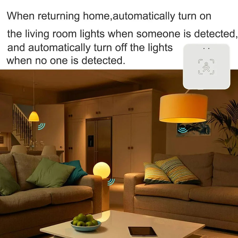 Tuya WiFi Zigbee 24G Mmwave Radar Presence Sensor Human Detector Motion/Static Detection Home Security Alarm For SmartLife Alexa