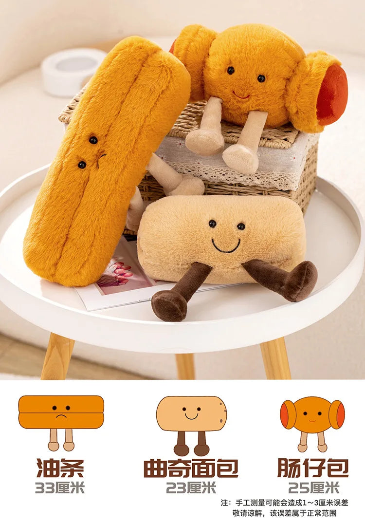 Cute Cartoon Bread Pancake Doll Soft Plush Toys Kawaii Sofa Home Decor Doll Exquisite Collectibles Surprise Fun Birthday Gift