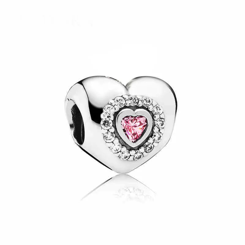 2025 Hot selling 925 Silver Pink Bird Moon Pendant Suitable for European Bracelets DIY Accessories Women's Charm Jewelry Gifts