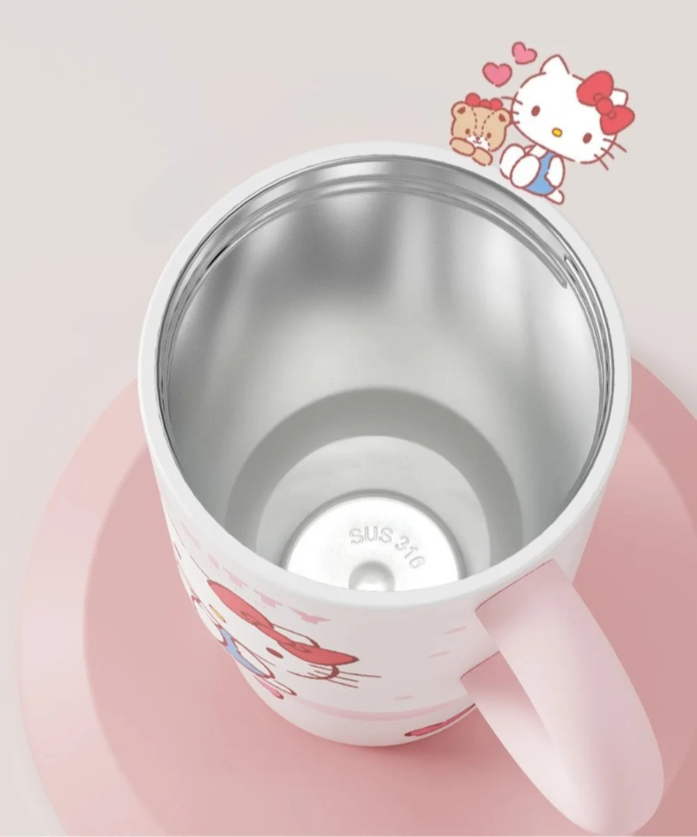X&W 580ML Sanrio Series Thermos 316 Stainless Steel Doll Head Design Straw Insulated Cup Hello Kitty Kuromi Water Bottle Cutecup
