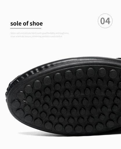 Summer Half Shoes For Men Comfortable Leather Casual Shoes Soft Flat Men's Loafers Lightweight Slip-on Shoes Man Daily Slippers
