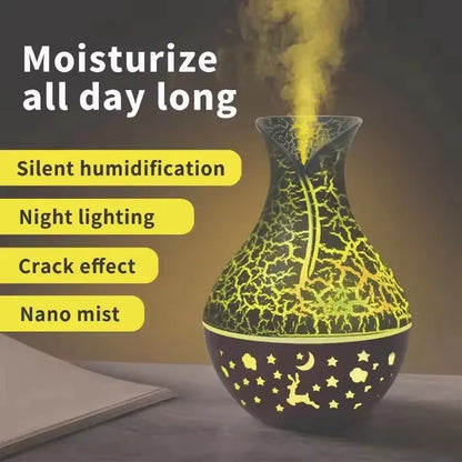 Wood Grain Humidifier 300ml USB Aroma Diffuser Atomizer USB Household Humidifier Hydrating Instrument Desktop Humidifier