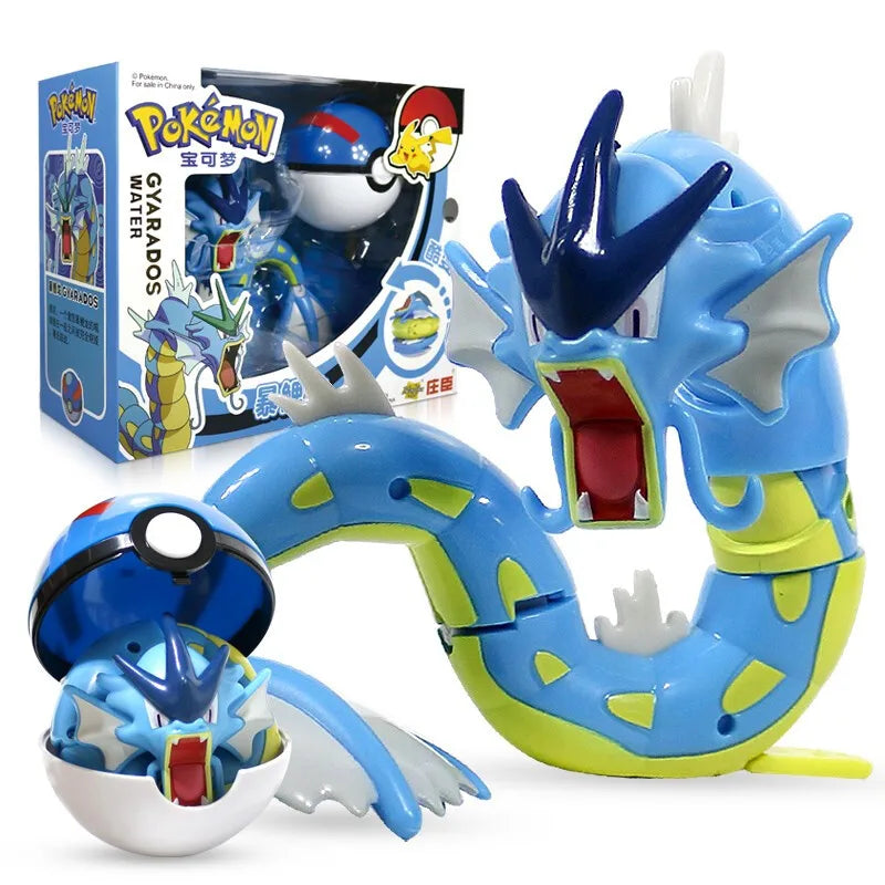 Pokemon ball deform Figure Pikachu Charizard Venusaur Blastoise Gyarados Solgaleo Lunala Action Figurine pokeball poke child Toy