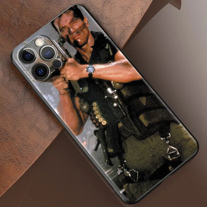 Mobile Phone Case For iPhone 14 15 11 12 13 16 Pro Max 16 Plus XS Black Soft Cover Coque Arnold Schwarzenegger Commando 1985