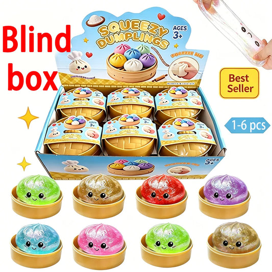 Colorful Glitter Dumpling Blind Box Squishy Relaxing Relieve Anxiety Antistress Enhance Happiness Rebound Squeeze Reliever Toy