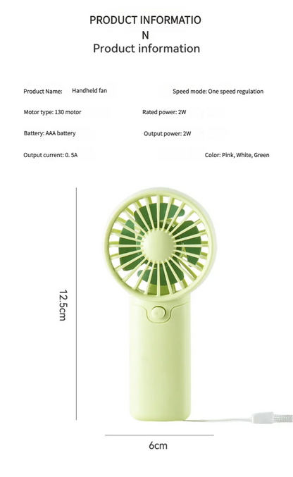 Portable Fan Convenient Creative Small Fan Pocket Hand-held Fan Lightweight AA Battery Handheld Mini Fan Air Coolers