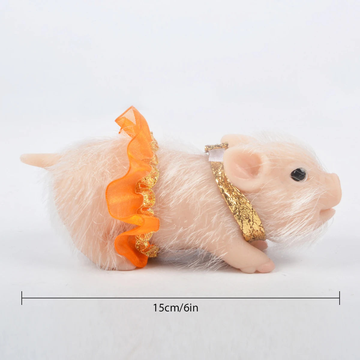 6inch Silicone Pig Doll Toy Cute Miniature Silicone Pig Reborn Realistic Pig Toy Interesting Full Silicone Piglet Doll Toy Set