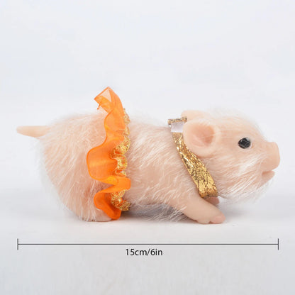 6inch Silicone Pig Doll Toy Cute Miniature Silicone Pig Reborn Realistic Pig Toy Interesting Full Silicone Piglet Doll Toy Set