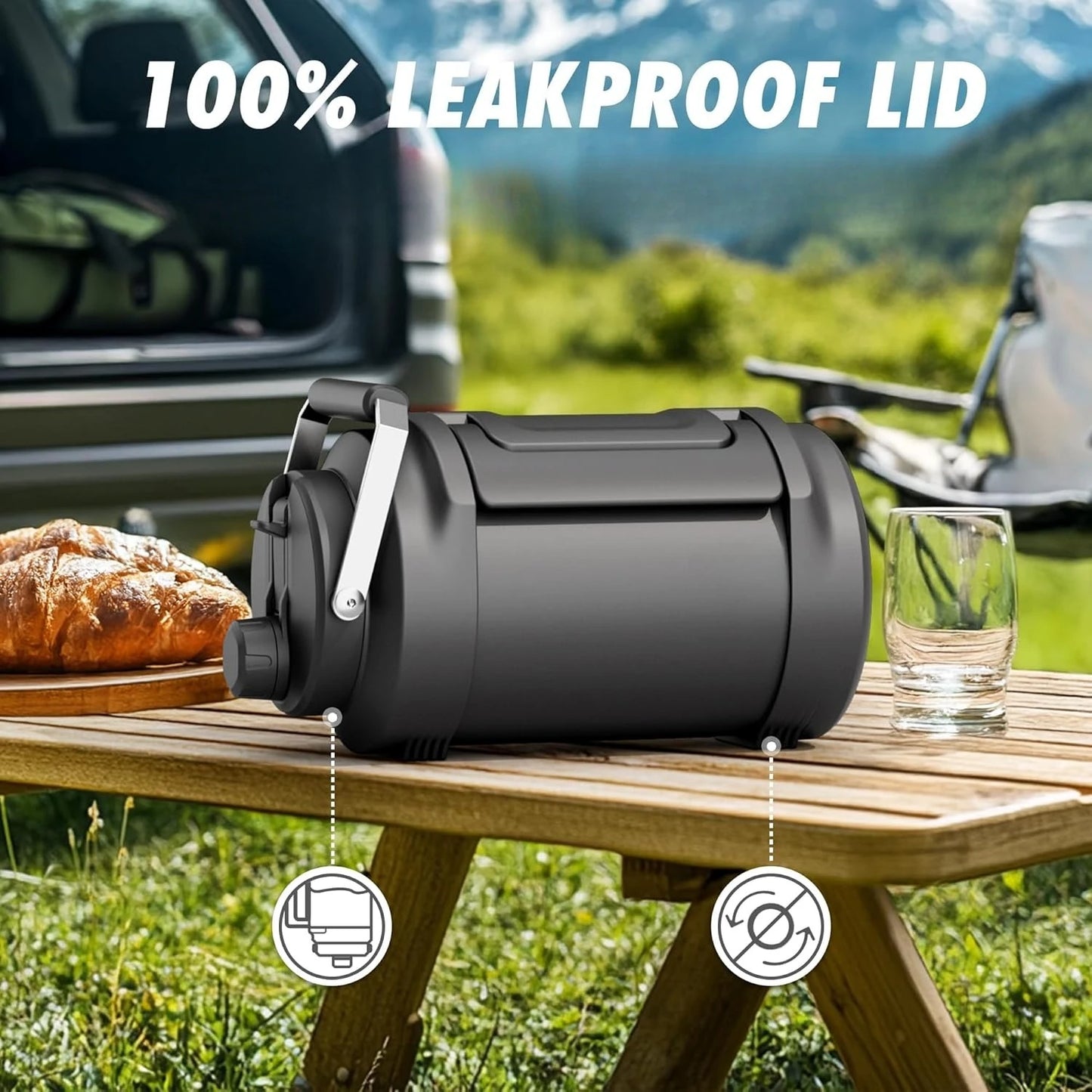 1 Gallon 128oz Midnight Stainless Steel Insulated Water Jug, 2-in-1 Straw Spout Lid with Dual Handle, Leakproof 48H Cold Retention for Gym Biking Travel Home Picnic