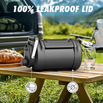 1 Gallon 128oz Midnight Stainless Steel Insulated Water Jug, 2-in-1 Straw Spout Lid with Dual Handle, Leakproof 48H Cold Retention for Gym Biking Travel Home Picnic