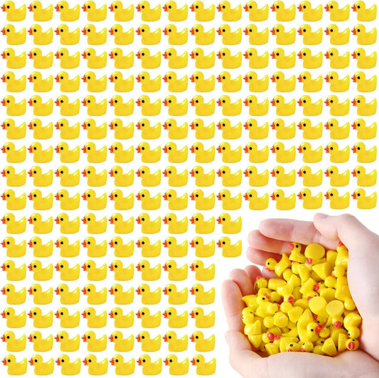 200pcs Mini Resin Ducks Yellow Tiny Ducks Mini Ducks Bulk Little Duck Figures Garden Crafts Tiny Duck Landscape Plants Fairy