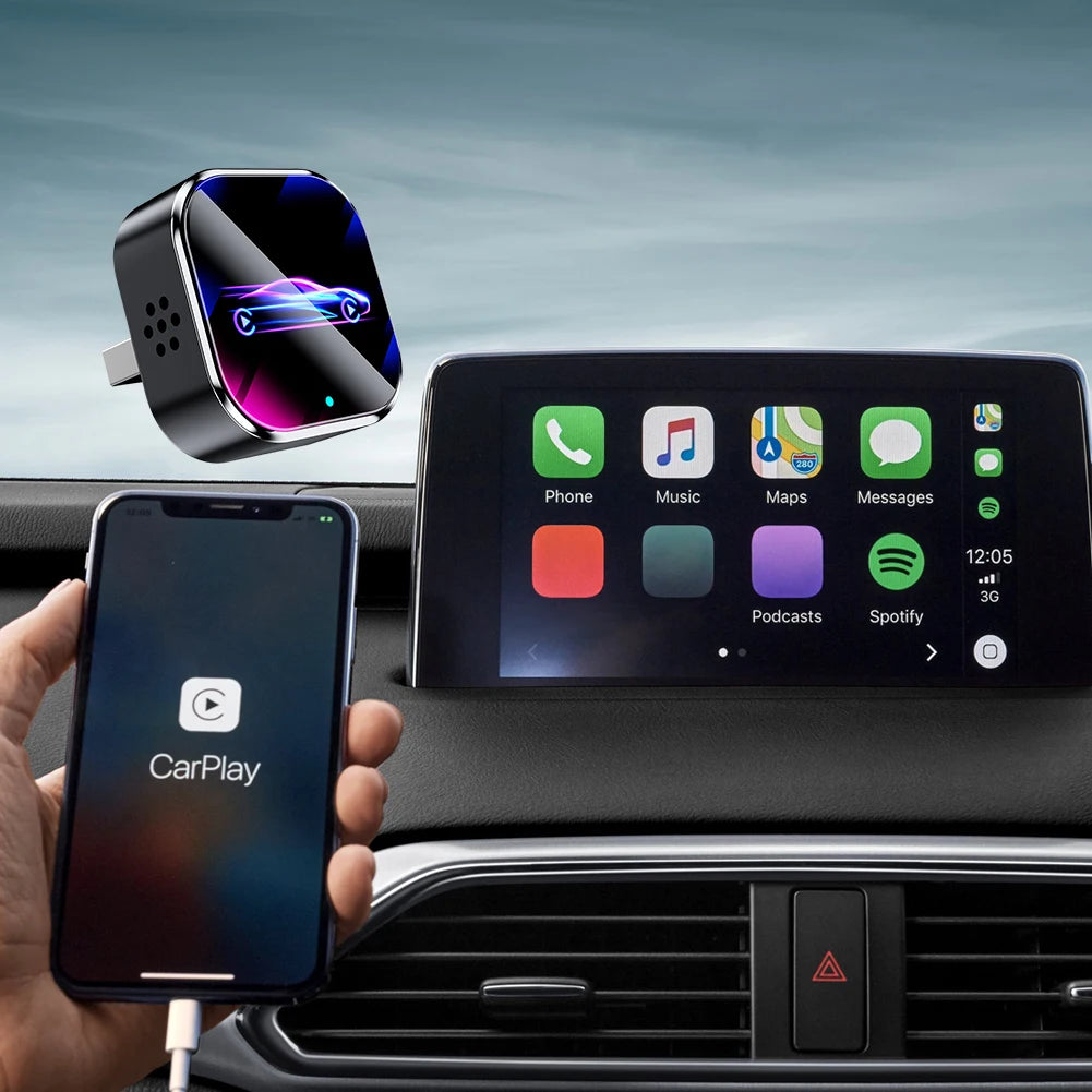 Wireless Android Auto Carplay Box/Adapter Carplay AI Box Auto Connect Smart USB Dongle for iPhone and Android Factory Wired Cars