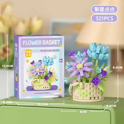 Bouquet Flower Mini Diy Building Block Toys for Children Bricks Blocks for Adults Constructor Micro Bricks Construction Set Gift