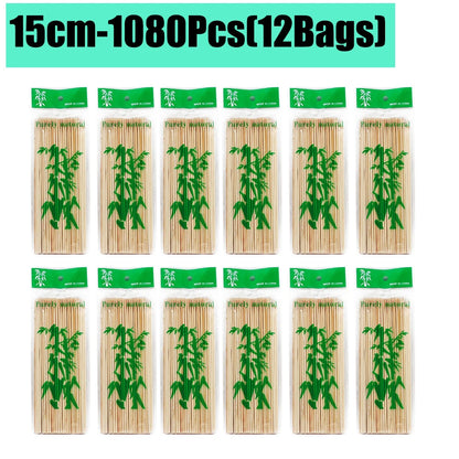 90-1350Pcs Bamboo Wooden BBQ Skewers Sticks Disposable 15/20/25/30cm for Grilling, Fruit, Kabob,BBQ, Barbecue, Camping, Outdoor