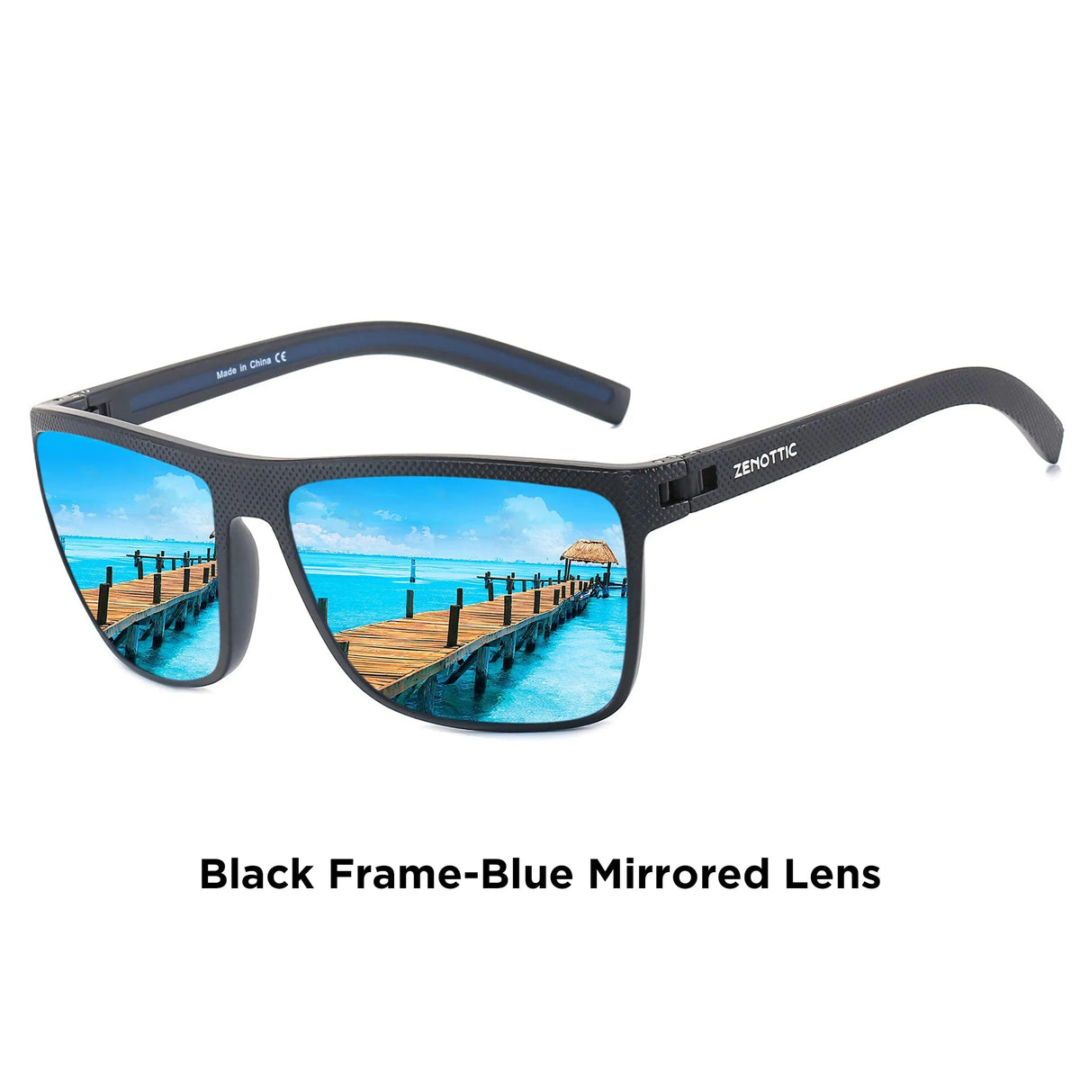 ZENOTTIC Retro Polarized Sunglasses for Men Lightweight TR90 Frame UV400 Protection Square Sun Glasses Night Vision Goggles