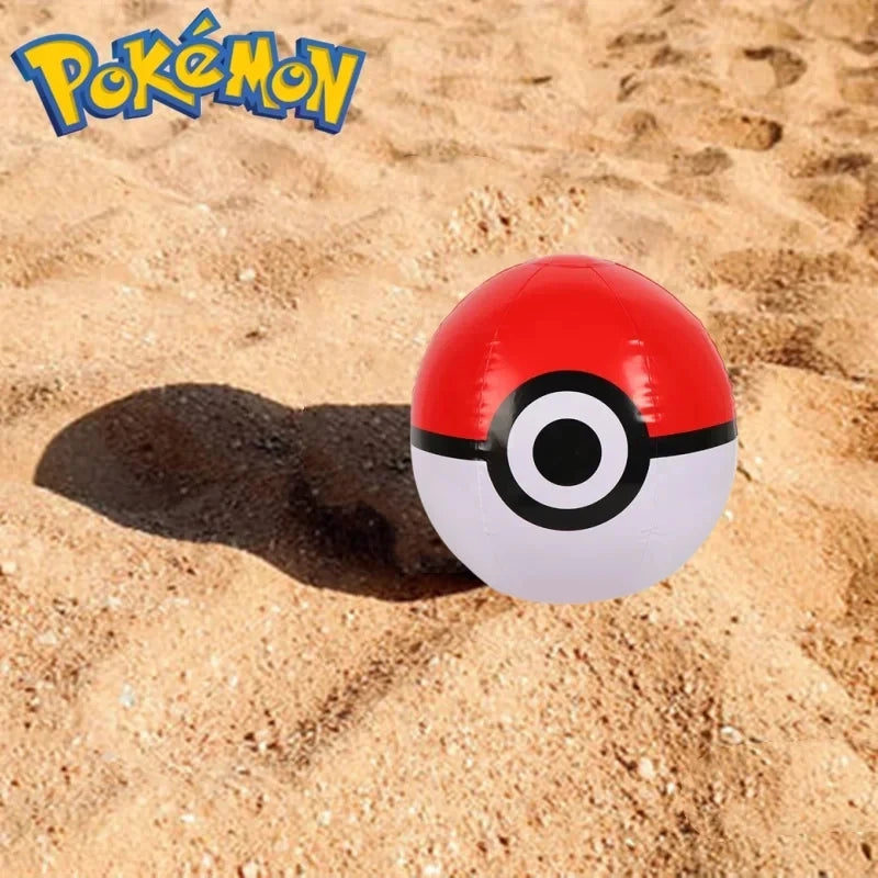 Pokemon Cartoon Beach Ball Inflatable Poke Ball Water Toy Parent-child Volleyball Children's Elastic Sports Birthday Gift